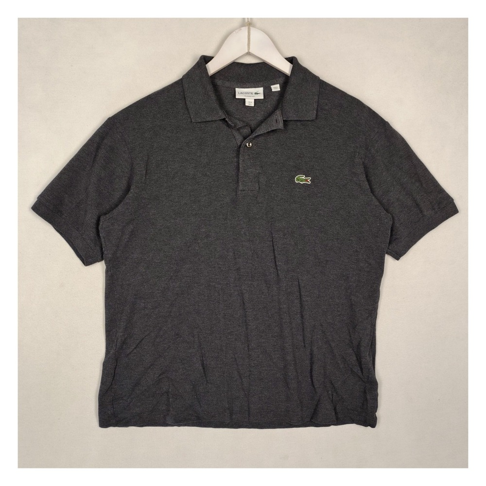 Lacoste Classic Fit Polo Shirt Charcoal Gray Cotton Pique US L FR 5 FA13487/366